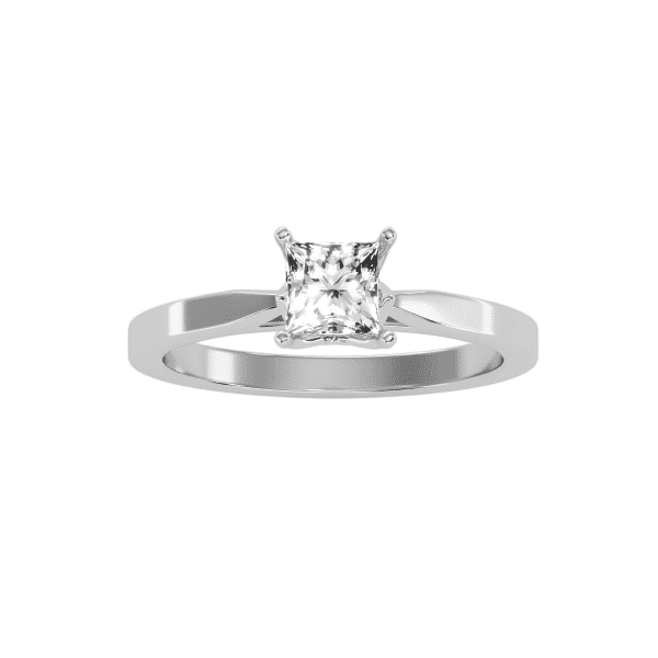 Princess Cut Tapered Tulip Solitaire Engagement Ring