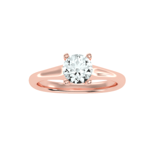 skygem round cut 4 claws solitaire engagement ring with 18k rose gold metal and round shape diamond