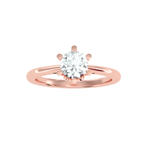 skygem round cut hidden tulips solitaire engagement ring with 18k rose gold metal and round shape diamond