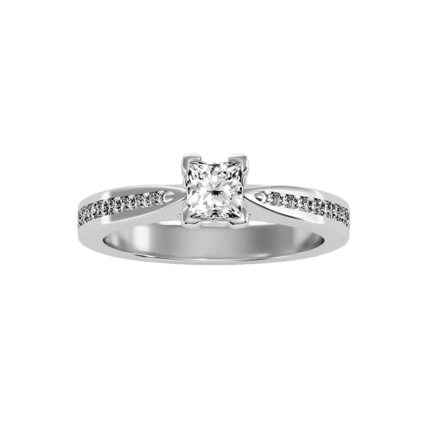 Princess Cut Tapered Channel-Set Diamond Solitaire Engagement Ring