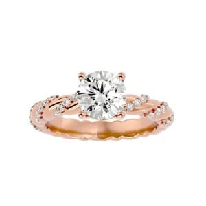 skygem & co. round cut twisted band solitaire diamond engagement ring with 18k rose gold metal and round shape diamond