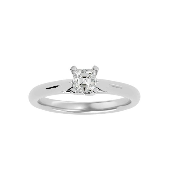 Asscher Cut Crossed Claws Cathedral Knife Edge Solitaire Engagement Ring