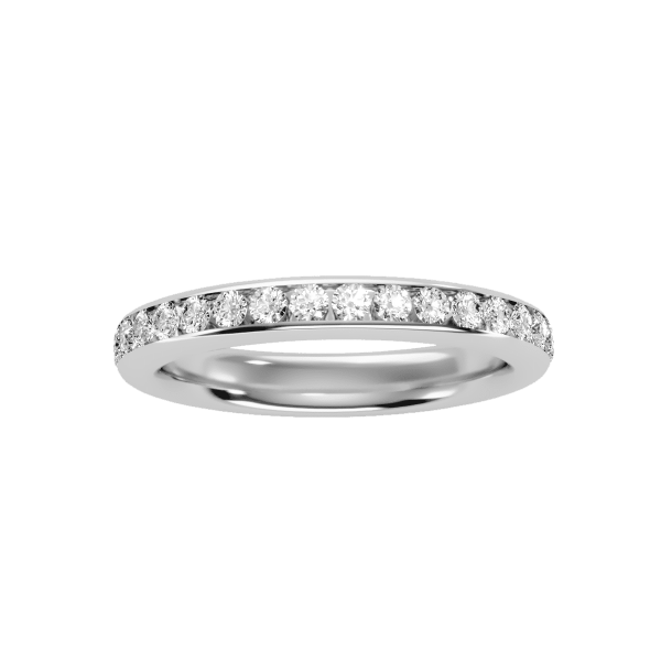 Round Cut Diamond Channel-Set Women's Eternity Wedding Ring