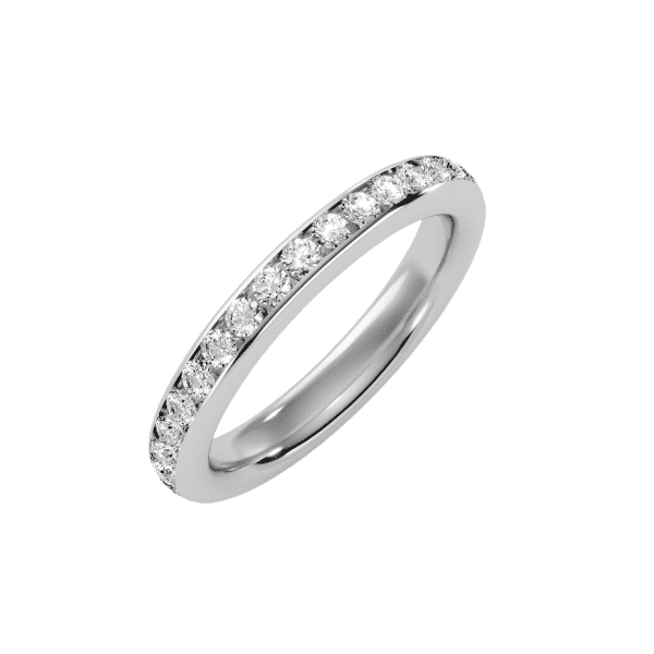 Round Cut Diamond Channel-Set Women's Eternity Wedding Ring