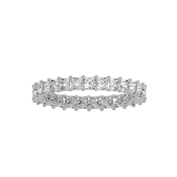 Princess Cut Diamond Scallop-Set Women's Eternity Wedding Ring