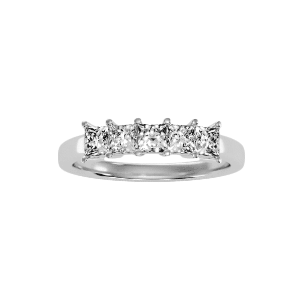Princess Cut Shared-Claw Women's Diamond Wedding Ring