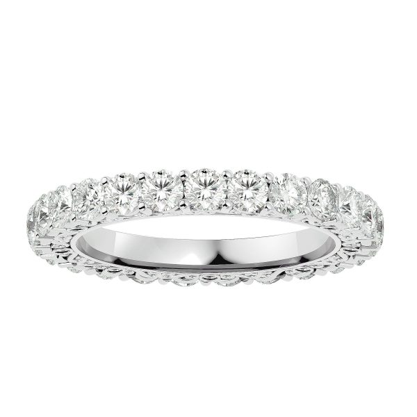 SkyGem & Co. Shared-Claw Eternity Diamond Wedding Ring