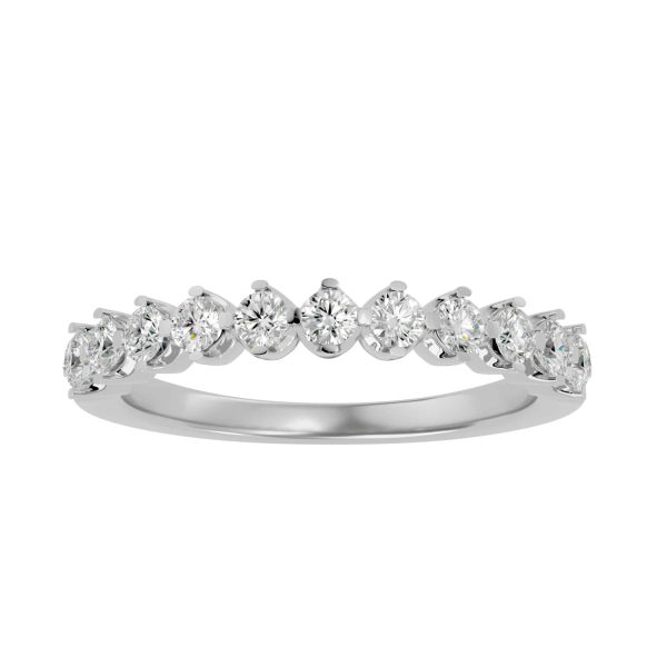 Round Cut Cone Shared-Claw Set Women's Diamond Wedding Ring