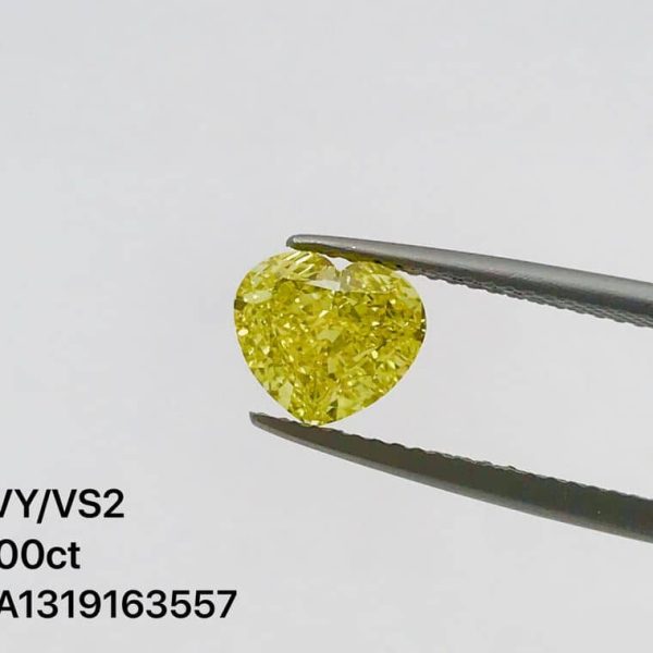 2.00 ct. Yellow Color VS2 Clarity  Cut Heart Diamond 1