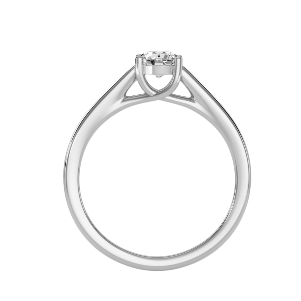 Round Cut Solitaire Cross Claws Plain Engagement Ring