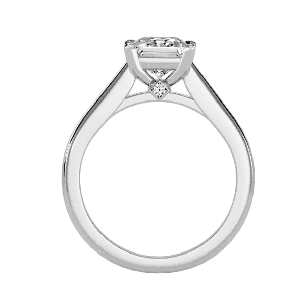 Princess Cut Hidden Solitaire Tapered Engagement Ring