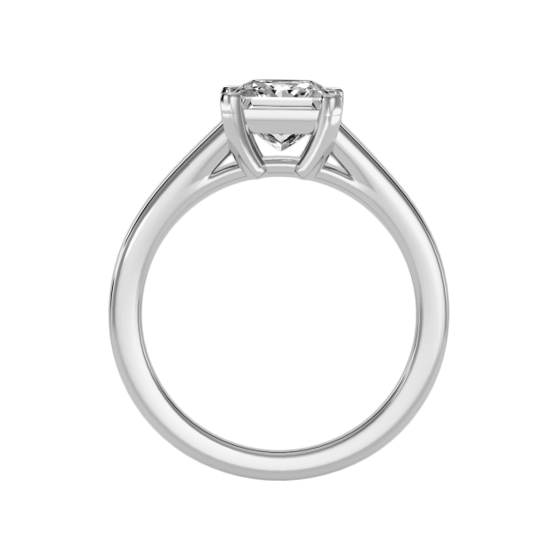 Princess Cut Flare Flat Solitaire Engagement Ring