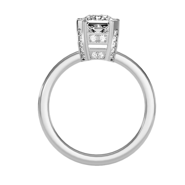 Princess Cut High Raised Invisible Halo Engagement Ring