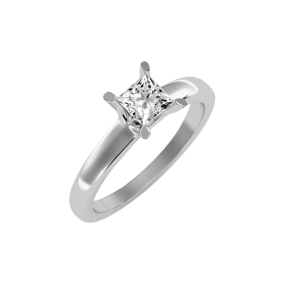 Princess Cut Flare Tension Set Solitaire Engagement Ring