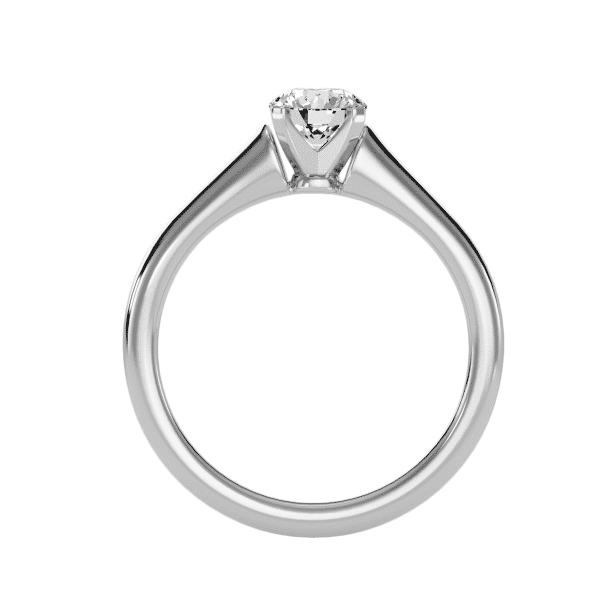 Round Cut Flare 4 Claws Solitaire Engagement Ring