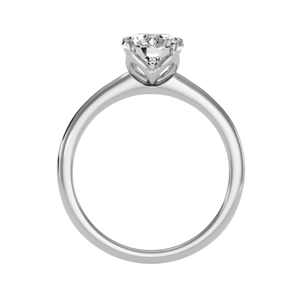 Round Cut Petite Tapered Solitaire Engagement Ring