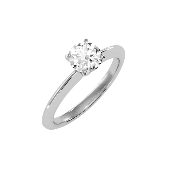 Round Cut Classic 4 Claws Knife Edge Solitaire Engagement Ring
