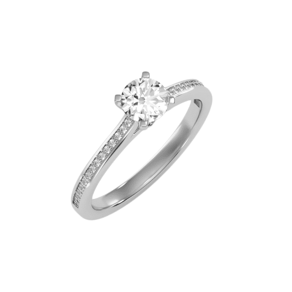 Round Cut Hidden Cathedral Channel-Set Diamond Engagement Ring