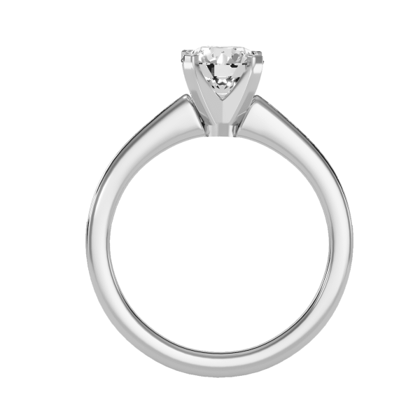 Round Cut 4 Claws Channel-Set Solitaire Diamond Engagement Ring