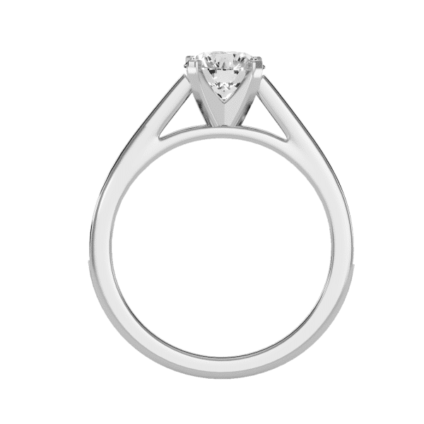 Round Cut Tall Neck Bridged Channel-Set Solitaire Diamond Engagement Ring