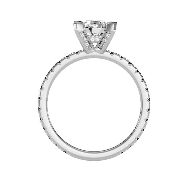 Round Cut Invisible Halo Diamond Claws Solitaire Engagement Ring