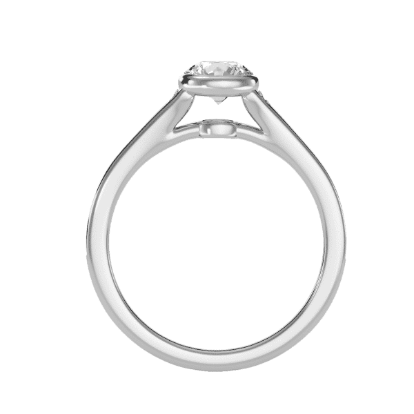 Round Cut Bezel Pinpoint-Set Diamond Solitaire Engagement Ring
