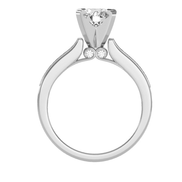 Round Cut Hidden Cathedral Princess Channel-Set Diamond Solitaire Engagement Ring
