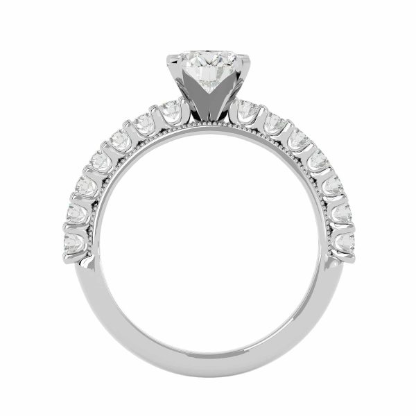 Round Cut Classic Vintage Milgrain Scallop-Set Solitaire Diamond Engagement Ring