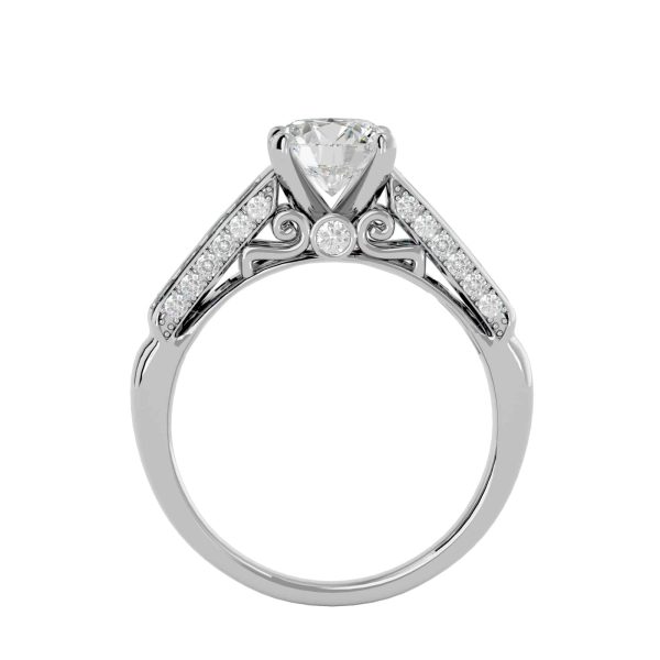 SkyGem & Co. Round Cut Vintage Hidden Solitaire Diamond Engagement Ring