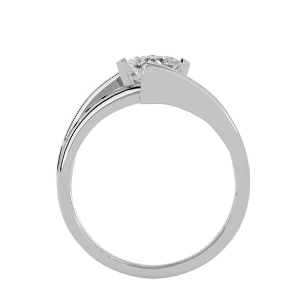 Josephine Princess Cut 4 Claws Channel-Set Solitaire Diamond Engagement Ring