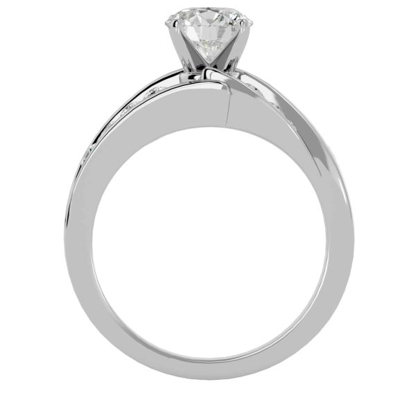 Josephine Round Cut Double Twisted Channel-Set 4 Claws Solitaire Diamond Engagement Ring