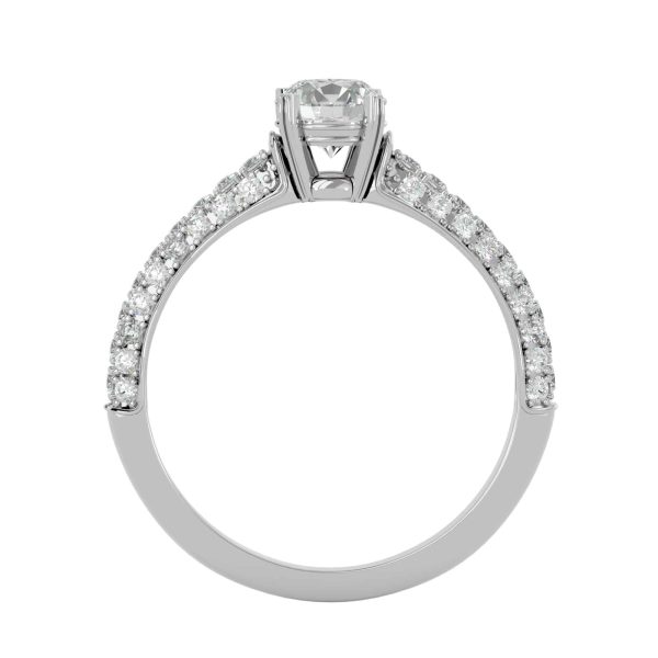 Josephine Round Cut Triple MicroPave Diamond Solitaire Engagement Ring