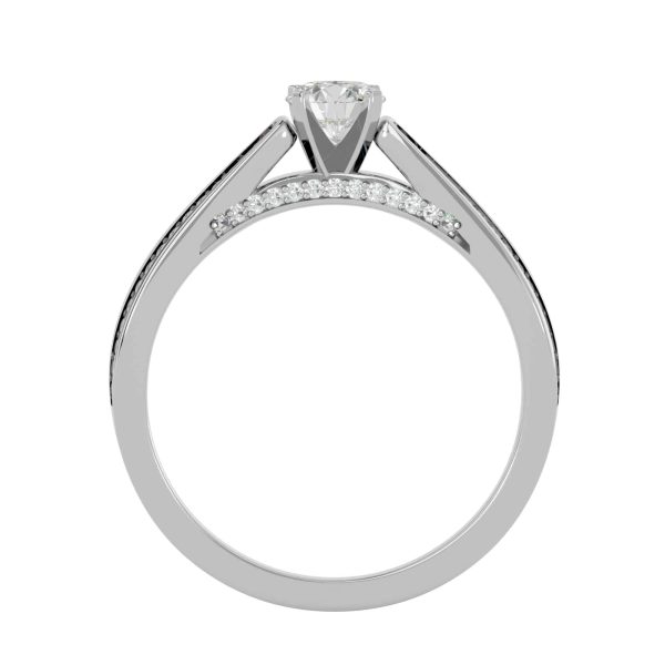 Lucy Round Cut 4 Claws Split Band Pinpoint-Set Diamond Solitaire Engagement Ring