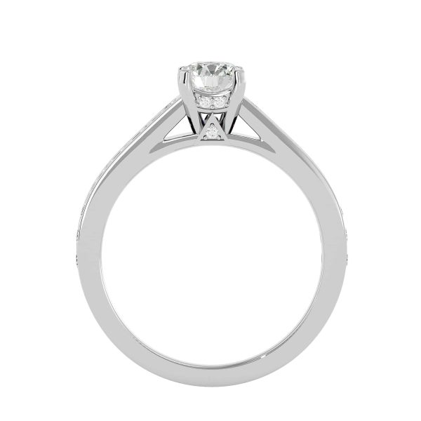 Lucy Round Cut Classic 4 Claws Hidden Channel-Set Diamond Solitaire Engagement Ring