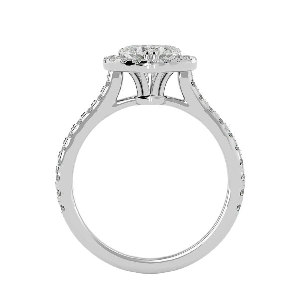 Heart Cut Cathedral Pave-Set Halo Diamond Engagement Ring