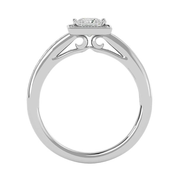 Josephine Princess Cut Channel-Set Halo Diamond Engagement Ring