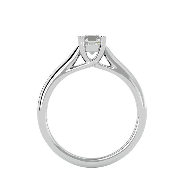 Asscher Cut Crossed Claws Cathedral Knife Edge Solitaire Engagement Ring