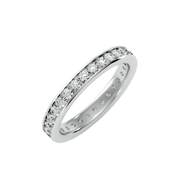 Round Cut Channel-Set Women's Eternity Wedding Ring
