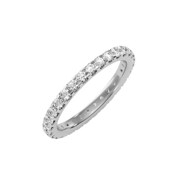 Round Cut Diamond Pave-Set Women's Eternity Wedding Ring
