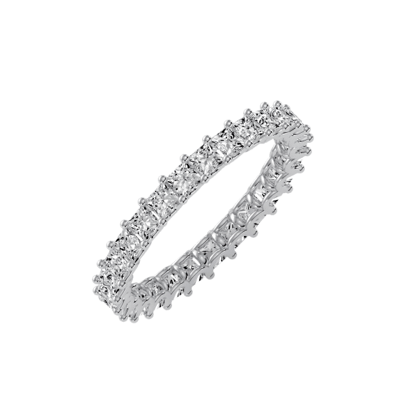 Princess Cut Diamond Scallop-Set Women's Eternity Wedding Ring