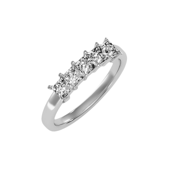 Princess Cut Shared-Claw Women's Diamond Wedding Ring