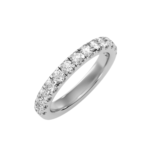 Round Cut 1/2 Pave-Set Diamond Wedding Ring