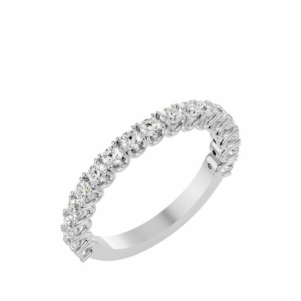 Round Cut 2/3 Scallop-Set Women's Diamond Wedding Ring