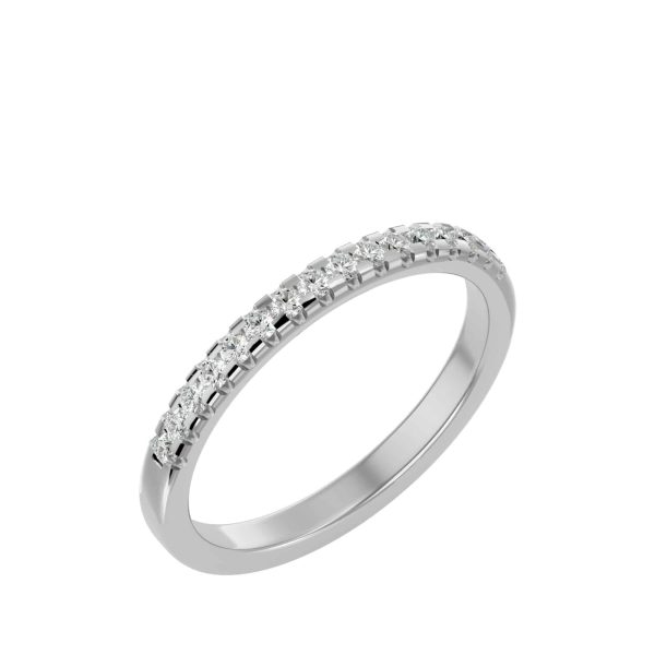 Round Cut Classic 1/3 Way Pave-Set Women's Diamond Wedding Ring