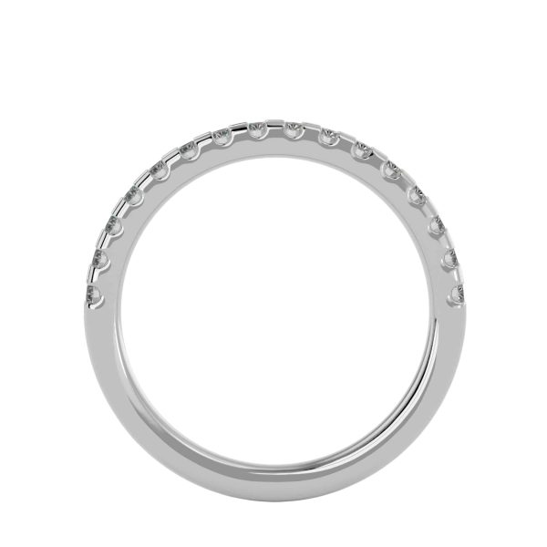 Round Cut 1/2 Way Square Shared-Claw Women's Diamond Wedding Ring