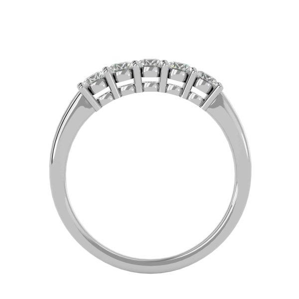 Round Cut 5 Stone Shared-Claw Women's Diamond Wedding Ring