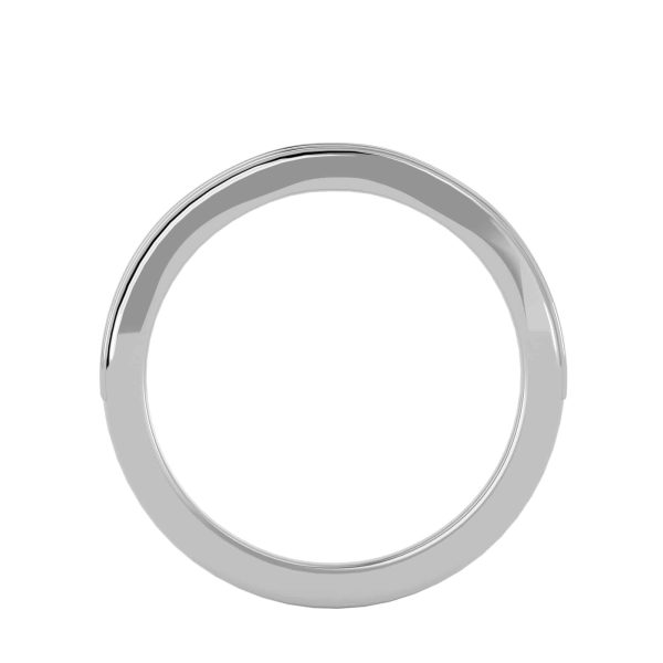 Round Cut Rail Edge Poipoint-Set Women's Diamond Wedding Ring