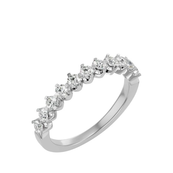 Round Cut Cone Shared-Claw Set Women's Diamond Wedding Ring