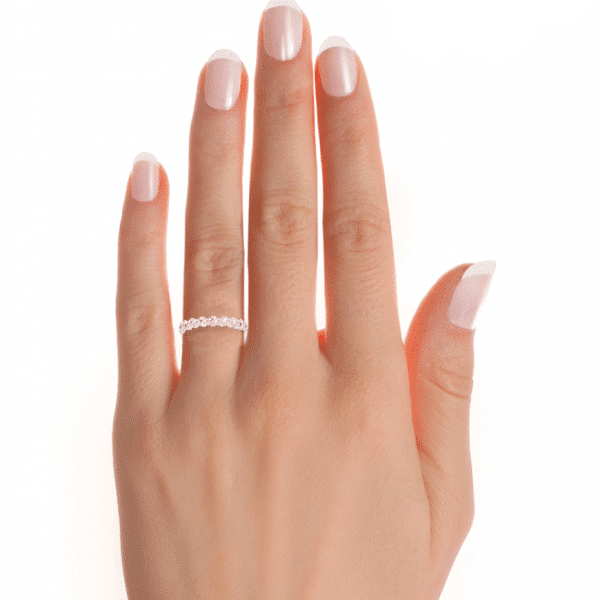 SkyGem & Co. Round Cut Web Bar-Set Women's Eternity Diamond Wedding Ring